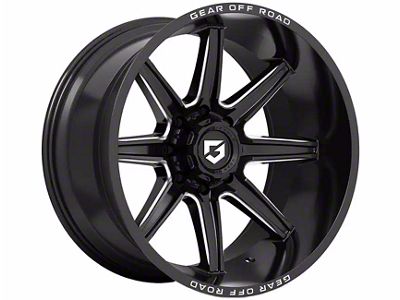 Gear Off-Road Ridge Gloss Black Milled 8-Lug Wheel; 20x10; -19mm Offset (08-10 F-250 Super Duty)