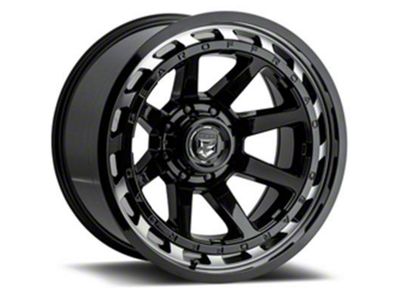 Gear Off-Road Black Hawk Gloss Black Machined 8-Lug Wheel; 20x12; -44mm Offset (23-25 F-250 Super Duty)