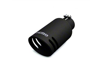 GEM Tubes Silencer Cut Exhaust Tip; 3.50-Inch; Black (Fits 3.50-Inch Tailpipe)
