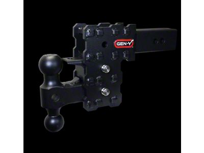 Gen-Y Hitch PHANTOM-X 16K Adjustable 2.50-Inch Receiver Hitch Dual-Ball Mount with Pintle Lock; 5-Inch Drop (Universal; Some Adaptation May Be Required)