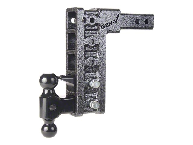 Gen-Y Hitch Mega-Duty 10K Adjustable 2-Inch Receiver Hitch Dual-Ball Mount with Pintle Lock; 10-Inch Drop (Universal; Some Adaptation May Be Required)