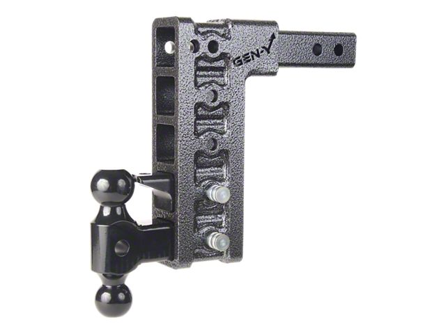 Gen-Y Hitch Mega-Duty 16K Adjustable 2-Inch Receiver Hitch Dual-Ball Mount with Pintle Lock; 10-Inch Drop (Universal; Some Adaptation May Be Required)