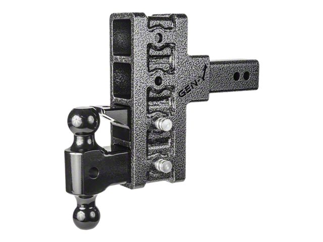 Gen-Y Hitch Mega-Duty 21K Adjustable 2.50-Inch Receiver Hitch Dual-Ball Mount with Pintle Lock; 6-Inch Offset Drop (Universal; Some Adaptation May Be Required)