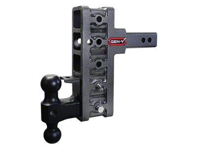 Gen-Y Hitch Mega-Duty 10K Adjustable 2-Inch Receiver Hitch Dual-Ball Mount and Pintle Lock; 7.50-Inch Drop (Universal; Some Adaptation May Be Required)
