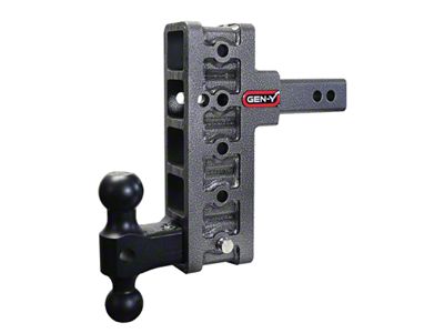 Gen-Y Hitch Mega-Duty 10K Adjustable 2-Inch Receiver Hitch Dual-Ball Mount; 7.50-Inch Drop (Universal; Some Adaptation May Be Required)