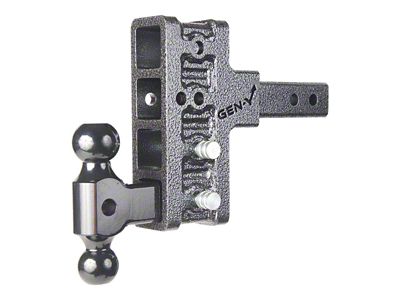 Gen-Y Hitch Mega-Duty 10K Adjustable 2-Inch Receiver Hitch Dual-Ball Mount; 5-Inch Offset Drop (Universal; Some Adaptation May Be Required)