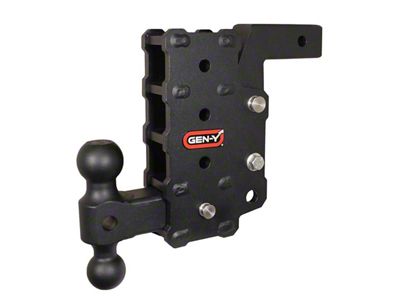 Gen-Y Hitch Phantom Flip and Tow 12K Adjustable 2-Inch Receiver Hitch Dual-Ball Mount; 9-Inch Drop (Universal; Some Adaptation May Be Required)