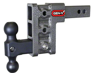 Gen-Y Hitch Mega-Duty 10K Adjustable 2-Inch Receiver Hitch Dual-Ball Mount; 5-Inch Drop (Universal; Some Adaptation May Be Required)