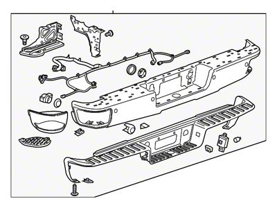 GM Bumper Assembly; Rear; Without Parking Aid Sensors; Assembly; Chrome (14-15 Sierra 1500)