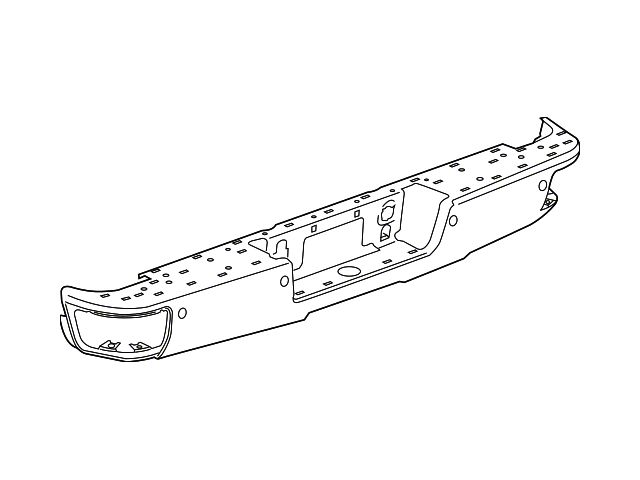 23285673 GM Sierra 1500 Rear Bumper Face Bar; Not Pre-Drilled for Backup Sensors ...