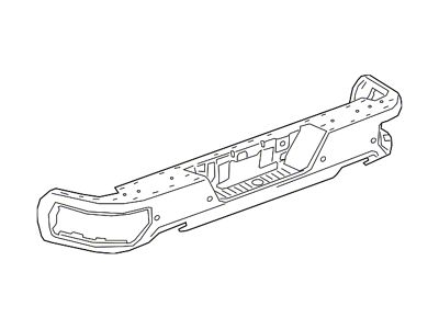 GM Rear Bumper Face Bar; Not Pre-Drilled for Backup Sensors; Chrome (19-24 Sierra 1500 w/ Factory Single Exhaust)