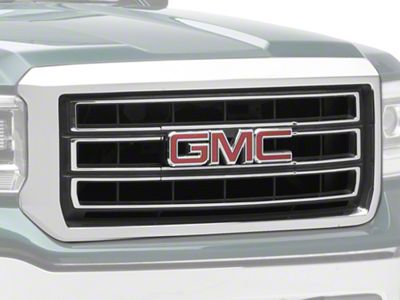 GM Grille; Without All Terrain Package and Z71 Package; Assembly (14-15 Sierra 1500)