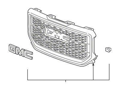 GM Grille; Assembly; With Z71-Package; Black Trim (16-18 Sierra 1500)