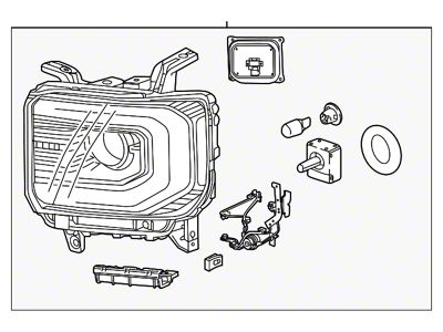 GM LED Headlight; Passenger Side (16-18 Sierra 1500 w/ Factory LED Headlights)