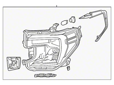 GM Headlight; Passenger Side (19-21 Sierra 1500)