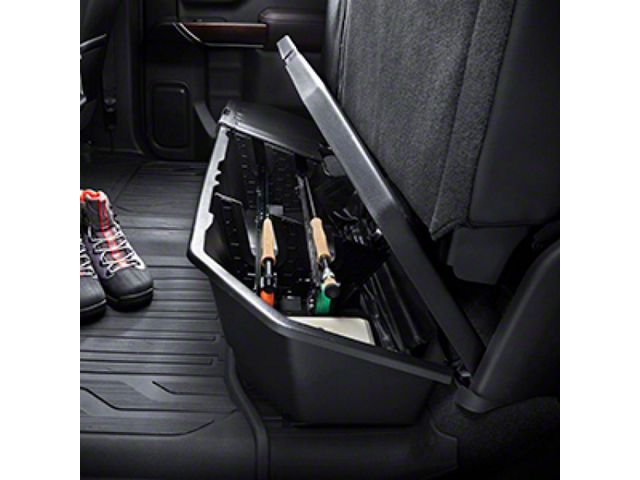 GM Under Seat Lockable Storage Organizer; Black (19-24 Sierra 1500 Crew Cab)