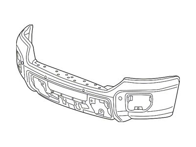 GM Front Bumper Face Bar; Pre-Drilled for Front Parking Sensors; Primered (15-19 Sierra 2500 HD)