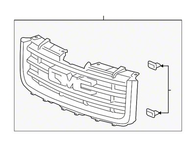 GM Grille; Assembly (11-14 Sierra 2500 HD)