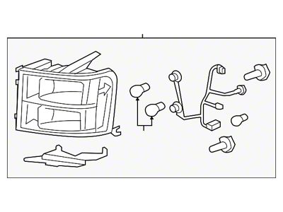 GM Headlight; Passenger Side (07-14 Sierra 2500 HD)