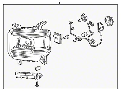 GM HID Headlight; Passenger Side (17-19 Sierra 2500 HD w/ Factory HID Headlights)