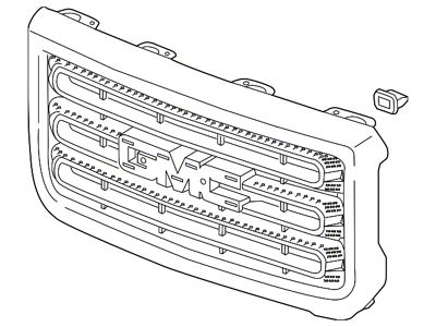 GM Grille; Without All Terrain Package; Assembly (15-19 Sierra 3500 HD)