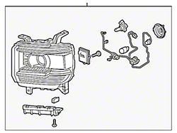 GM HID Headlight; Passenger Side (17-19 Sierra 3500 HD w/ Factory HID Headlights)