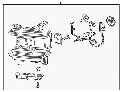 GM HID Headlight; Passenger Side (17-19 Sierra 3500 HD w/ Factory HID Headlights)