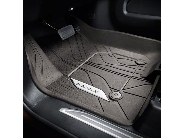 GM All-Weather Front Floor Liners with Chevrolet Logo; Dark Atmosphere (19-23 Silverado 1500 Double Cab)