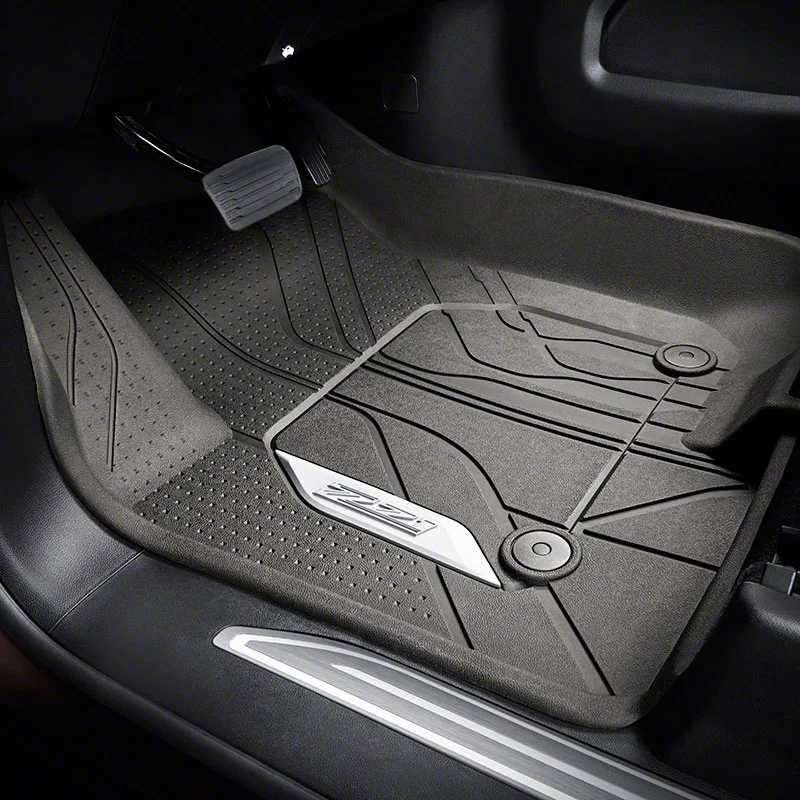 GM Silverado 1500 AllWeather Front Floor Liners with Z71 Logo; Dark