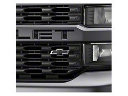 GM Front Bowtie Emblem; Black and Chrome (19-25 Silverado 1500 Custom, Custom Trail Boss, WT)