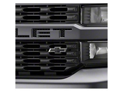 GM Front Bowtie Emblem; Black and Chrome (19-25 Silverado 1500 Custom, Custom Trail Boss, WT)