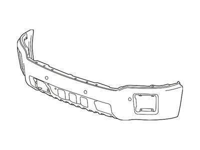 GM Front Bumper Face Bar without Fog Light Openings; Chrome (14-15 Silverado 1500)