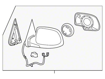 GM Door Mirror Set; Left; Heated; With Signal Lamps, Memory, Park Lamp and Light Sensitive; Power-Folding; Assembly (03-06 Silverado 1500)