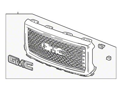 GM Grille; Without Rally Package; Black Mesh and Chrome Surround; Assembly (14-18 Silverado 1500)