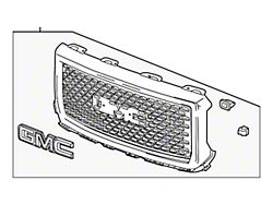 GM Grille; With Z71 Package; First Design; Chrome; Assembly (14-15 Silverado 1500)