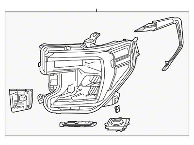 GM HID Headlight; Driver Side (16-18 Silverado 1500 w/ Factory HID Headlights)