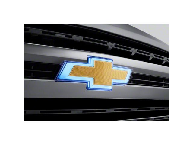 GM Illuminated Bowtie Emblem; Gold (19-24 Silverado 1500)