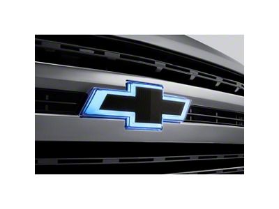GM Illuminated Front Grille Emblem; Black (19-25 Silverado 1500)
