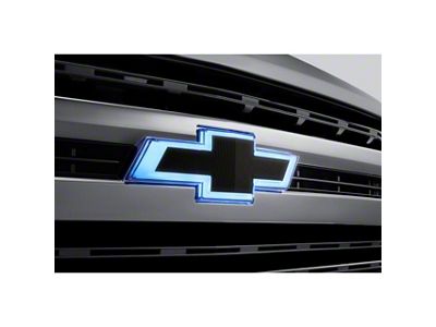 GM Illuminated Front Grille Emblem; Black (19-24 Silverado 1500)