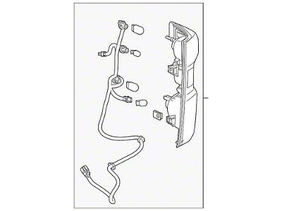 GM Factory Replacement Tail Light; Chrome Housing; Red Lens; Driver Side (19-23 Silverado 1500 w/ Factory Halogen Tail Lights)