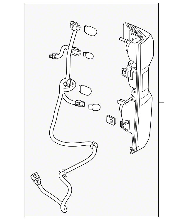 GM Silverado 1500 Factory Replacement Tail Light; Chrome Housing; Red