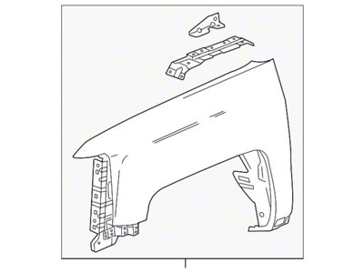 GM Fender; Front Right; Assembly (15-19 Silverado 2500 HD)