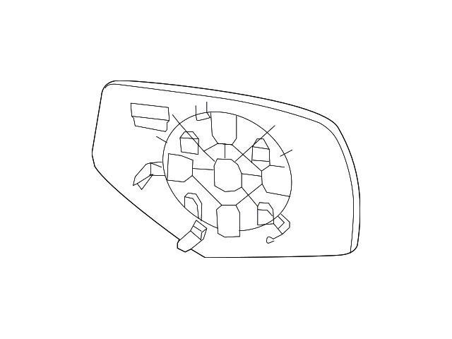 GM Door Mirror Glass; Right; Manual; Heated; Without Spot Mirror; Convex (15-19 Silverado 3500 HD)