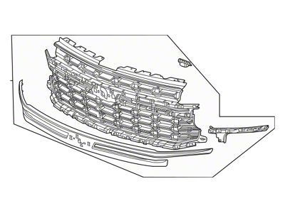 GM Upper Replacement Grille; Black (21-23 Tahoe, Excluding Z71)