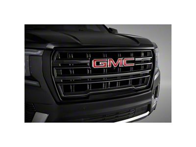 GM Upper Replacement Grille with GMC Logo; Black with Gloss Black Surround (21-23 Yukon, Excluding Denali)