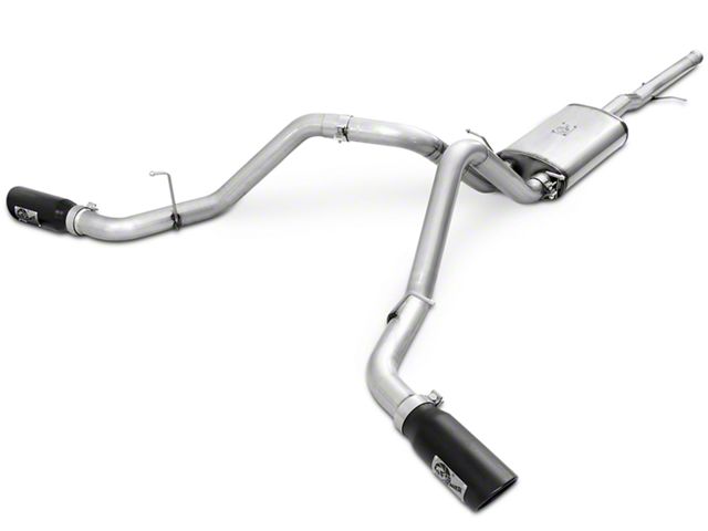 AFE MACH Force-XP 3-Inch Dual Exhaust System with Black Tips; Side Exit (14-18 4.3L Sierra 1500)