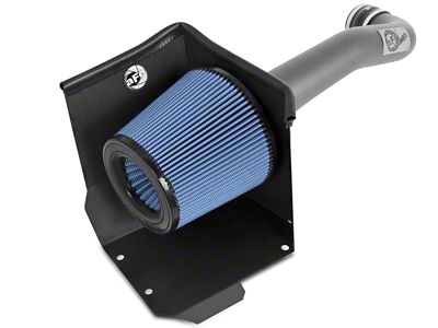 AFE Magnum FORCE Stage-2 Cold Air Intake with Pro 5R Oiled Filter; Matte Gray (14-18 5.3L Sierra 1500 w/ Electric Cooling Fan)