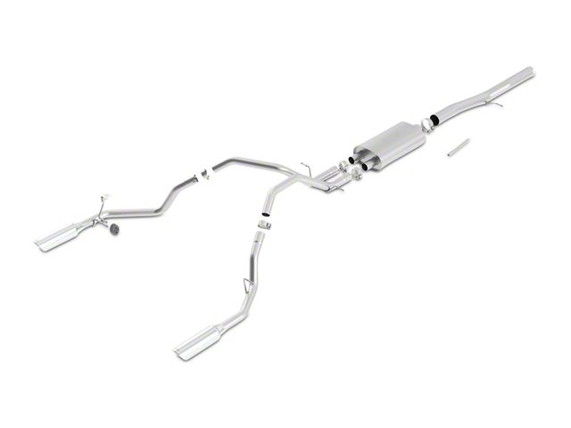 Borla S-Type Dual Exhaust System with Polished Tips; Rear Exit (11-13 6.2L Sierra 1500)