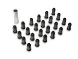 Black 6-Spline Lug Nut Kit; 14mm x 1.5; Set of 24 (07-26 Sierra 1500)