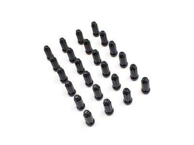 Black 6-Spline Lug Nut Kit; 14mm x 1.5; Set of 24 (07-24 Sierra 1500)